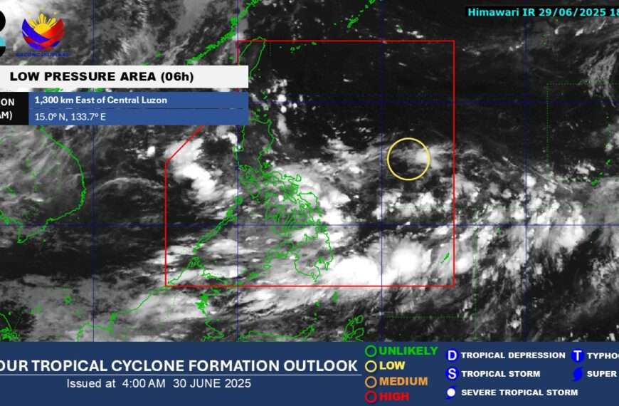 Low pressure area enters PAR, minimal&hellip;