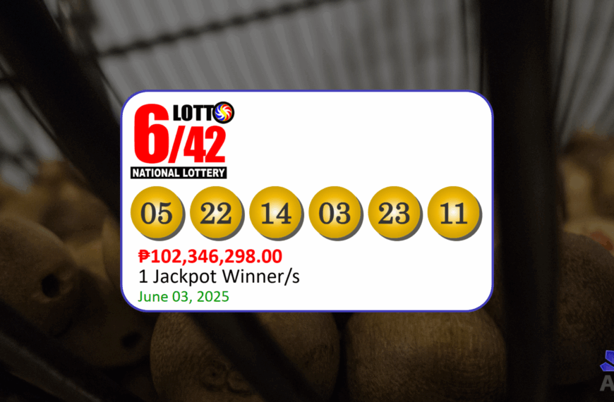 Lone winner hits P102 million 6/42 lotto jackpot