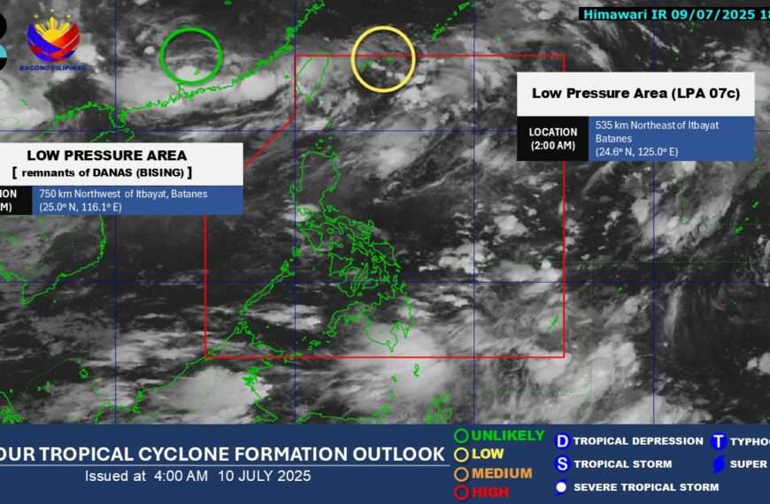 PAGASA monitors three LPAs