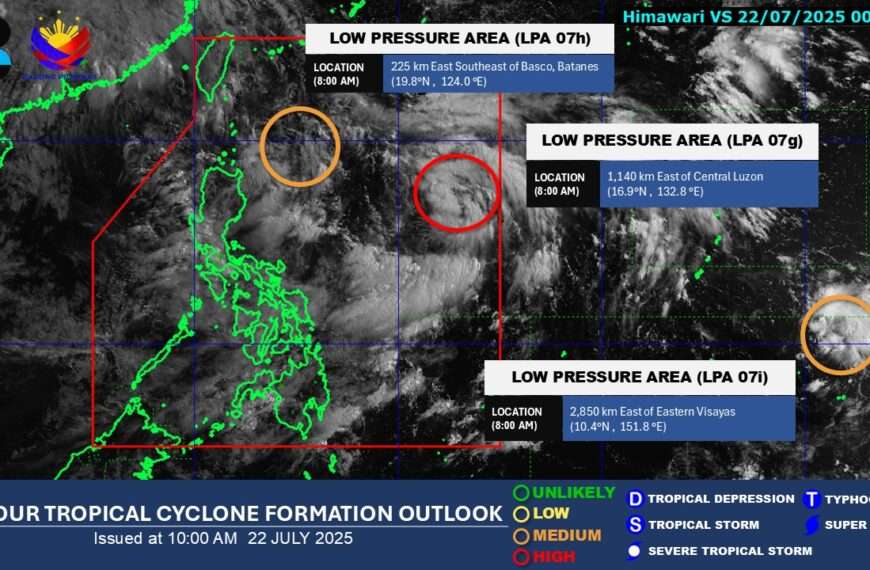 PAGASA monitors 3 LPAs, one&hellip;