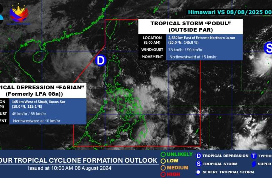 LPA strengthens into Tropical Depression Fabian,&hellip;
