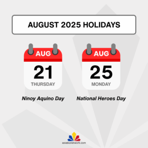 2 holidays coming up in August 2025